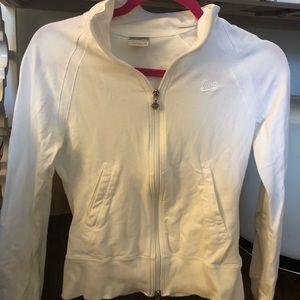 Nike White Zip-up Sweatshirt